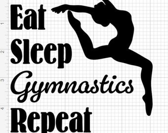 Gymnastics Vinyl Decal -- Eat Sleep Gym Repeat -- Multiple Sizes