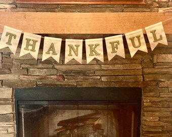 Made-To-Order -- Thankful Embroidered Felt Banner