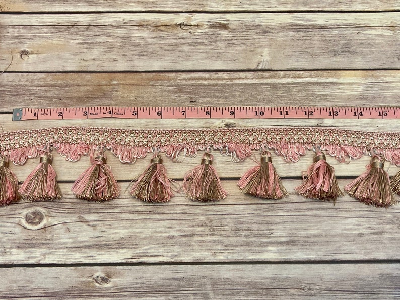 DESTASH Pink and Gold Tassel Trim Bytheyard Etsy