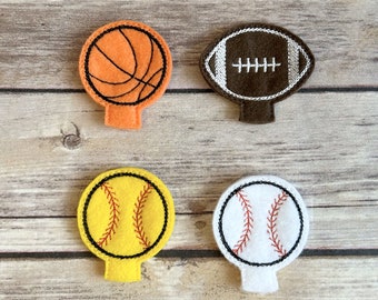 READY-TO-SHIP -- Sporty Felt Pencil Toppers -- Pick your Set -- Softball, Baseball, Basketball, Football