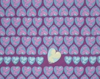 Tina Givens Feather Flock 'Heart Candy' in Periwinkle Cotton Fabric