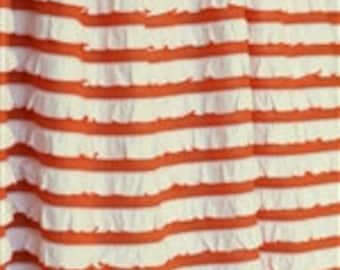 Ruffle Fabric 'Creamsicle' 1 yard Knit Ruffle Fabric Orange Cream