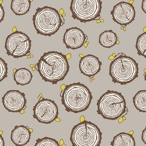 Fabric Sweet as Honey 'Rooted Eventide' by Bonnie Christine Art Gallery Brown Wood Yellow