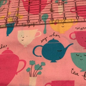 Fabric Sale Tea Party by David Walker for Free Spirit Fabrics Retired Collection Destash Limited 16 inches Bolt End Free Shipping