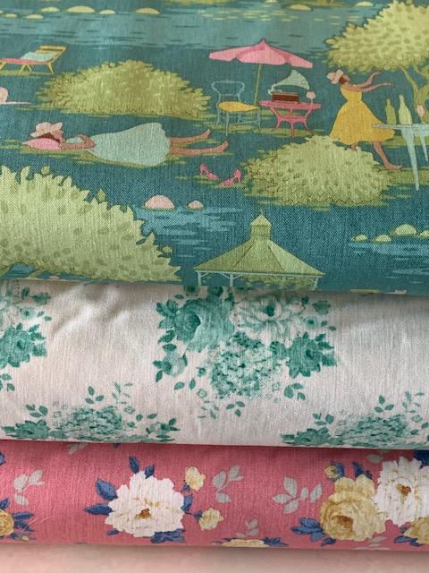 Cotton Fabric Bundle 'Sunday Brunch' in Teal Pink by Tilda Fabrics