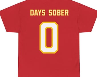 Days Sober 0 Whimsical Football Game day T shirt