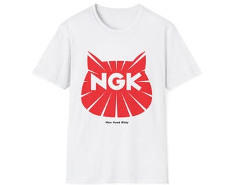Nice Good Kitty cat silhouette NGK logo parody T-Shirt | motorcycle lover tee
