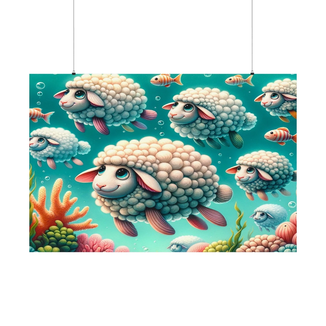 Sleepy Time Sheep Fish Racing Ranch Reimagined by Digitally Authentic ...