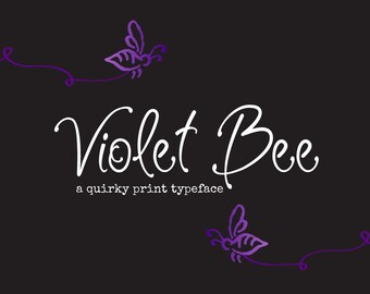 Digital Font - Violet Bee script font. Calligraphy font. Can be used as part of a photography logo. Monogram