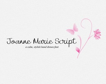 Digital font - Script Font - Calligraphy font - Joanne Marie Script font - Wedding font - Can be used for a photography logo Monogram