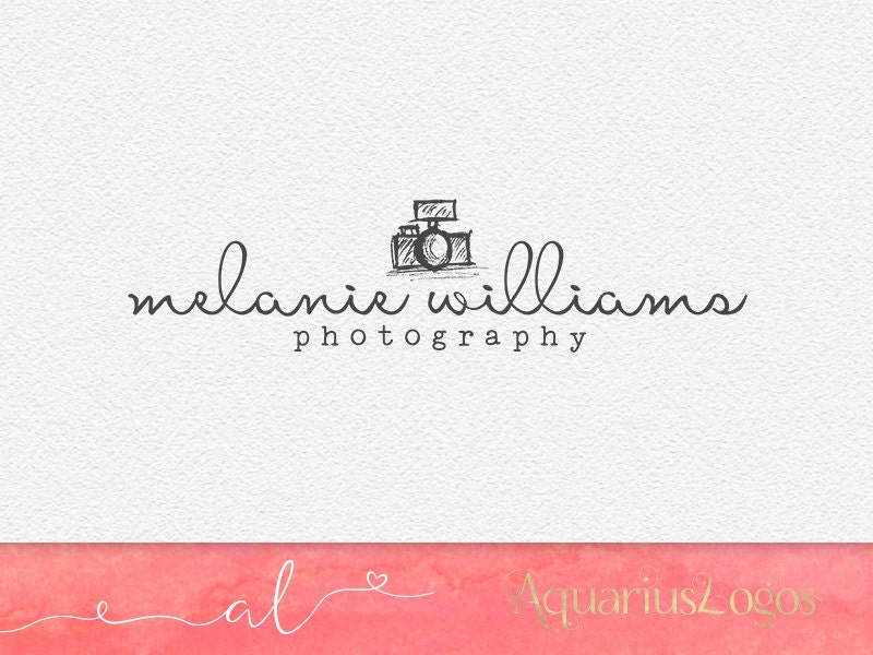 Photography Logo Design Sketched Camera Photography Etsy