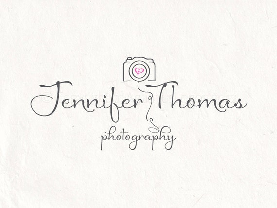 Photography Logo Design Using A Heart Camera Logo Watermark Etsy