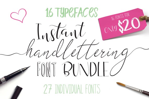 Font bundle Script fonts and hand lettering. Calligraphy ...