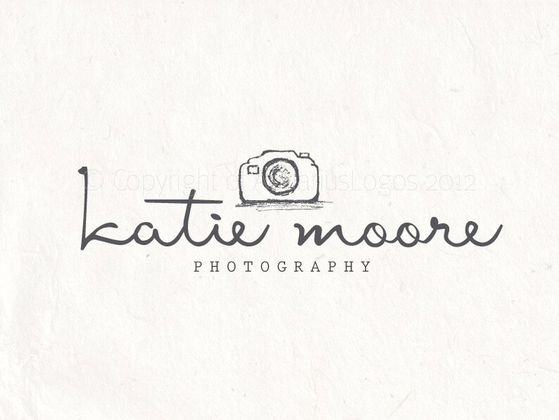 Photography Logo Design Sketched Camera Logo Watermark. Etsy