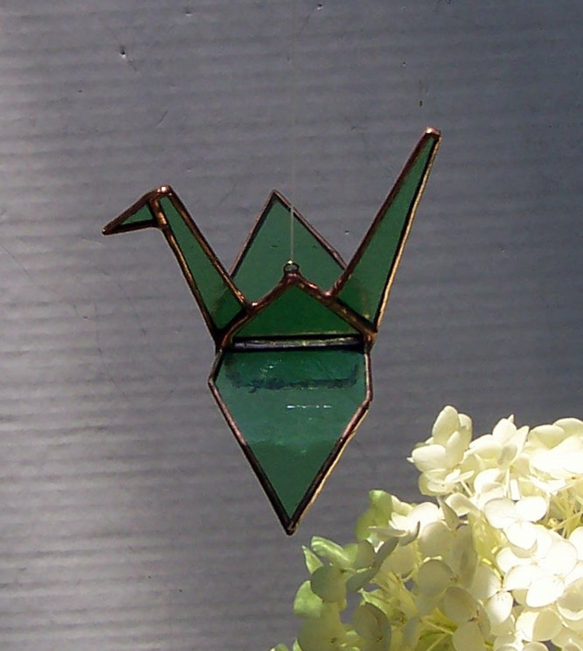 Stained Glass Hanging Suncatcher Origami Crane Tsuru Symbol Etsy