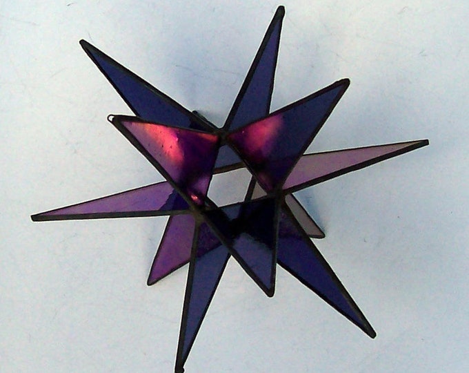 Med. Moravian Star Tree Topper Stained Glass 3D Star Etsy