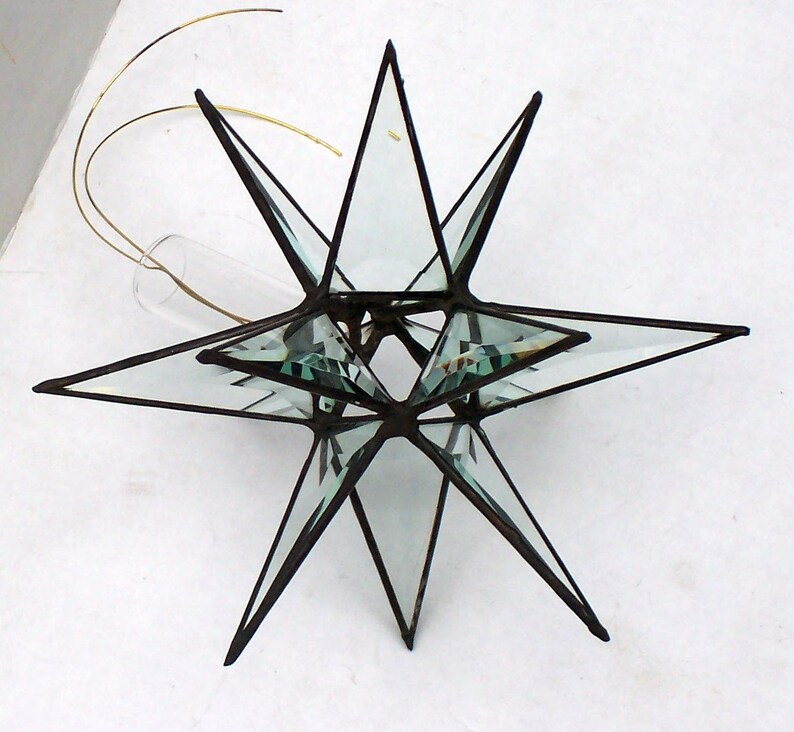 Tree Topper Medium Clear Beveled Glass Star Moravian Star Etsy