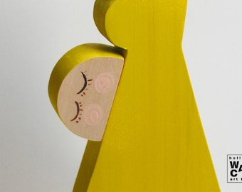 Pregnant mother with baby - Big HURBANO wooden puppet