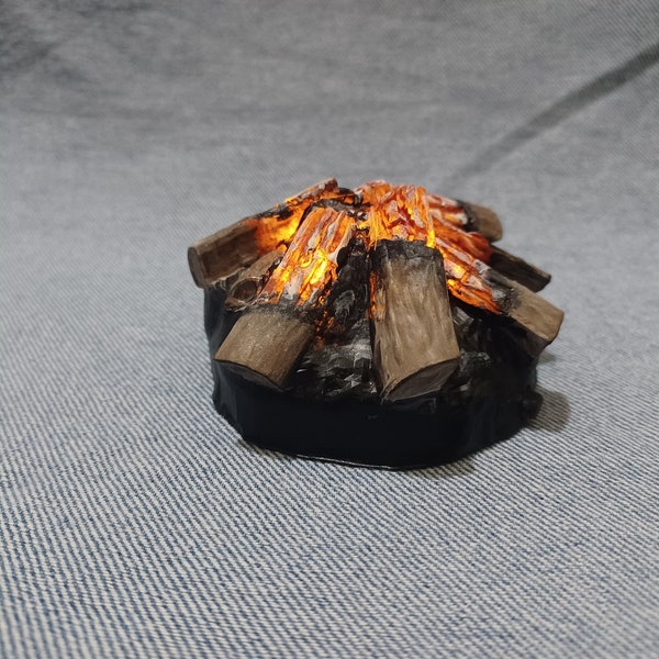 1/6 scale wood logs fire, camp fire, fireplace fire, LED, 3V battery operated,