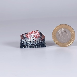 Miniatur , 1/24 , Maßstab 1: 24 scheiterhölzer, beleuchtet glühend flackern LED 3V, kleines Feuer, 25 mm breit