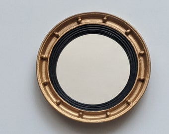 1/12th Scale Round Mirror, Dolls House,Decor,Golden Frame,
