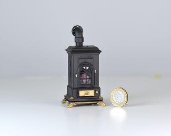 1/12 scale dollhouse  stove burner miniature, flickering LED, 3V battery, miniature