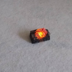 Miniature, 1/24 scale fire wood burning logs, lit up glowing flickering LED battery,little fire,25mm wide image 2