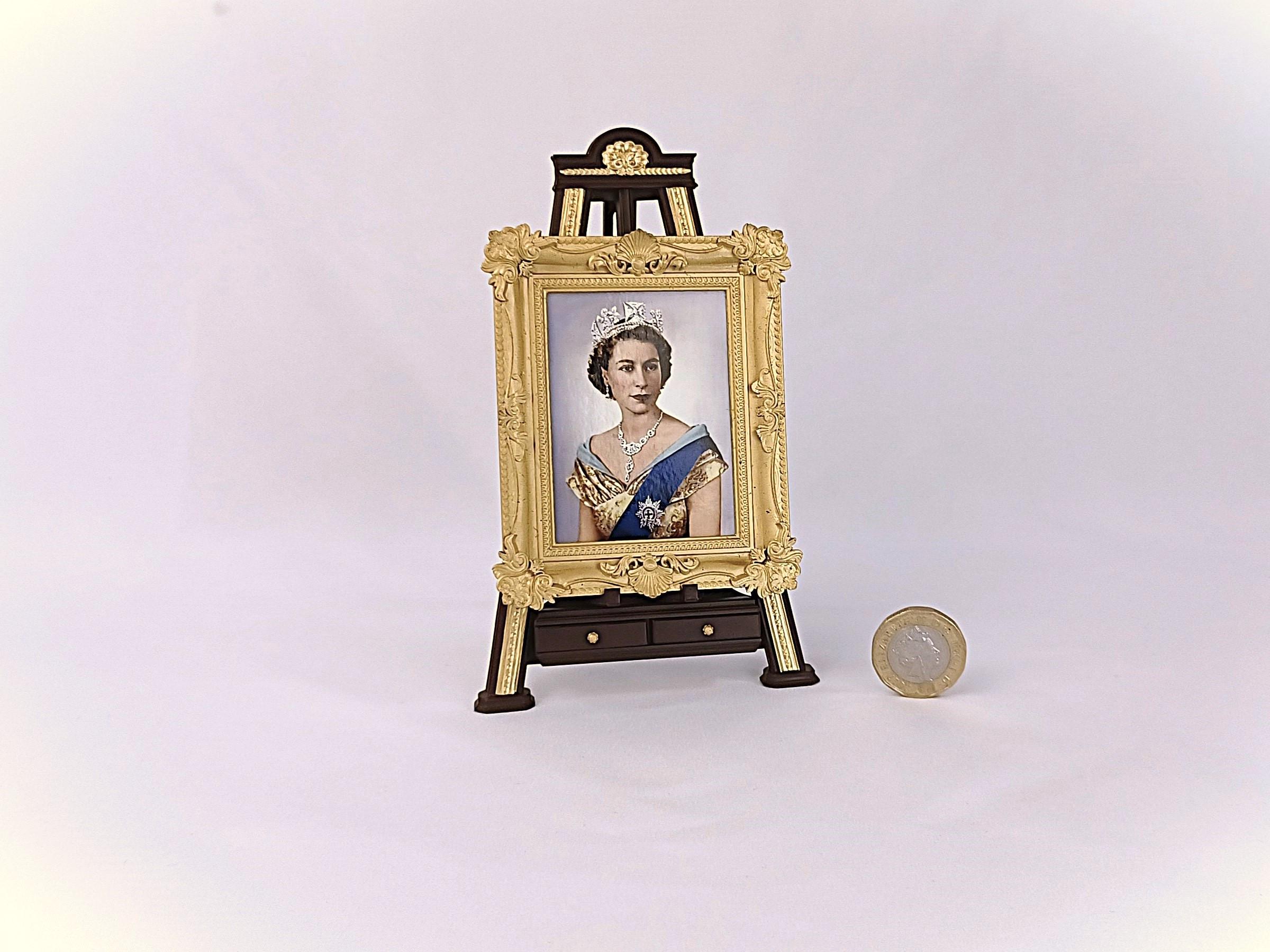 Quadro In Miniatura Casa Delle Bambole – Cesto Di Rose, Cornice Oro, Scala 1:12, Resina, Made In UK