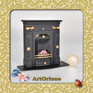 1/12 scale Doll house Cast  Fireplace Non Electric