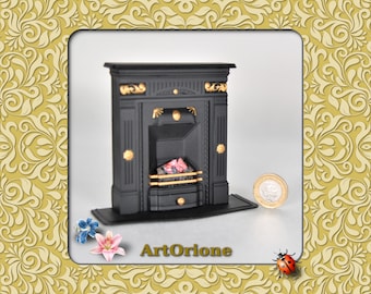 1/12 scale Doll house Cast  Fireplace Non Electric