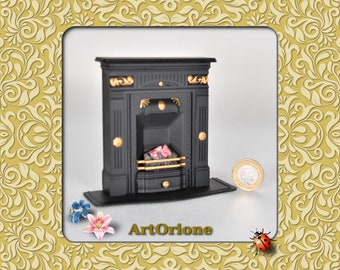 1/12 scale Doll house Cast  Fireplace Non Electric