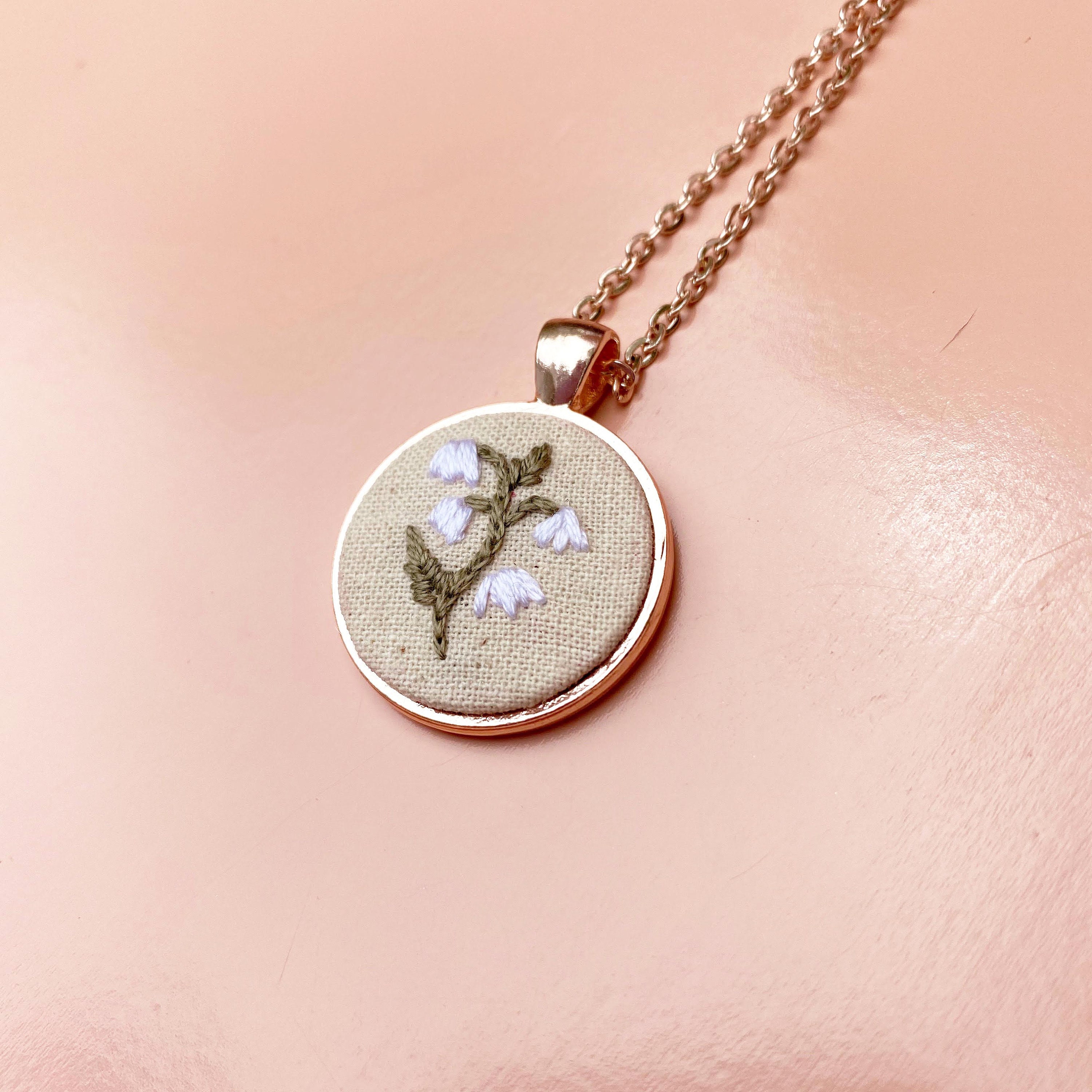 Myrtle. Hand Embroidered Jewelry. Bridal Necklace. Floral Etsy