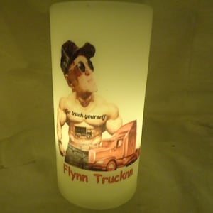 Truck Driver Dashboard Car Decor Personalized Handmade LED flameless Electric  Candle 6&quot; tall Custom Photo Gift Photo Image Desk Ornament