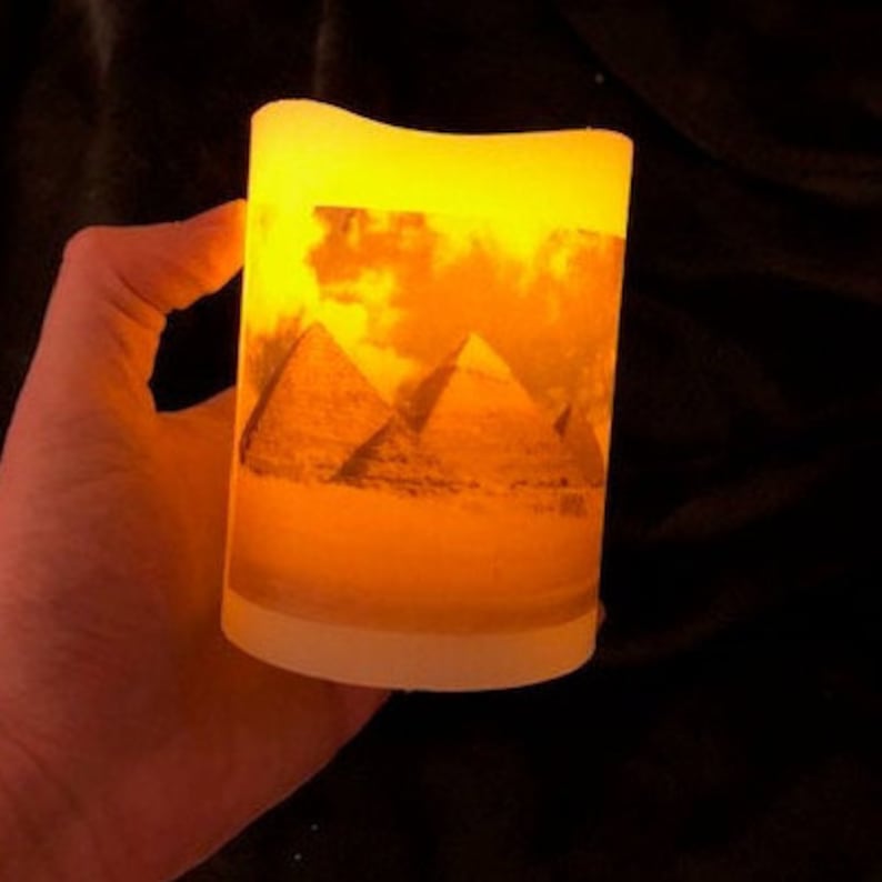 Handmade LED Flameless Electric Pillar Candle Pyramids of Etsy