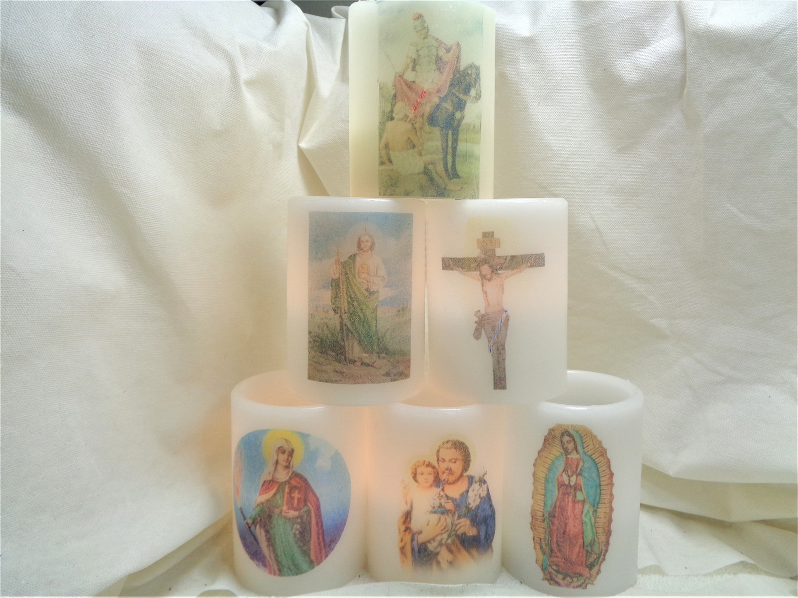 Catholic Votive Candles Saints Prayer LED Flameless Electric Etsy