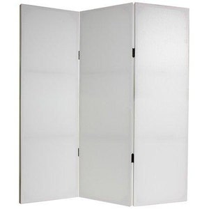 Divisor de habitación con pantalla de lona artística en blanco plegable portátil de 4 pies de altura, 3 paneles (DIY-4FT3P)