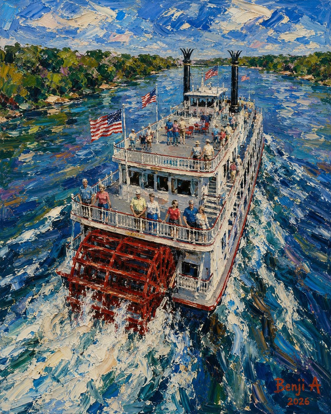 Vintage Mississippi River Painting - Etsy