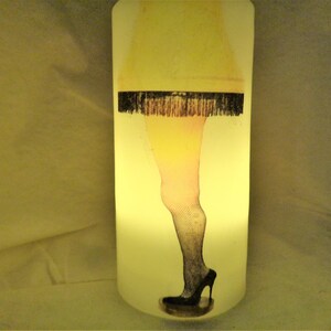 Desk Ornament, A Christmas Story Leg Lamp Handmade LED flameless Electric  Candle 6" tall