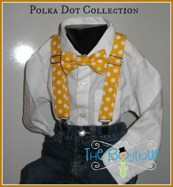 Items similar to Yellow Bow Tie and Suspenders Boys Yellow Suspenders
