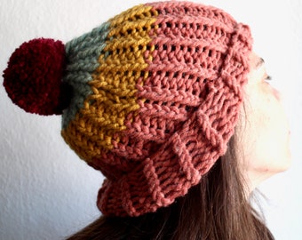 Warm and Soft Bobble Hat with Pompom, Perfect Secret Santa Gift