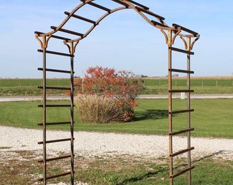 8 ft Patterson Garden Arbor | Steel Arched Garden Arbor for Climbing Roses & Vines