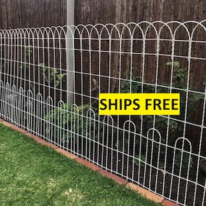 25&#39; x 4&#39;t Galvanized Double Loop Woven Wire Vintage Cottage Yard Fence, Home Garden Cemetery Enclosure, Metal Historical Pet Rabbit Fencing