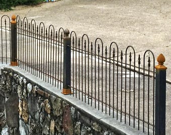 QTY-10 Panels 3't Fencing - 36ft Of Wrought Iron Metal Fence - Interlocking Steel Yard Border