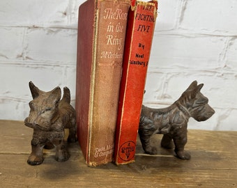 Pair of Cast Iron Scottie Dog Lover Bookends Door Stoppers Gift Scottish Terrier