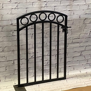 Circle Top Custom Entry Gate - 36&quot; tall x 30&quot; wide Wrought Iron Gateway - Metal Entrance For Fencing Yard