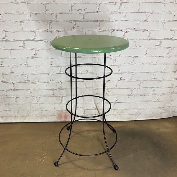 31" Wrought Iron Bella Medium Bistro Table - 18"dia Patio Side Furniture -  Outdoor Lawn -  Metal Wood Bench - Yard Indoor Or Outdoor