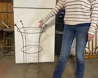 36" Tall Wrought Iron Bella Topiary Peony Support Tomato Cage Flower Trellis