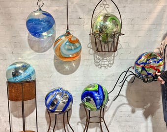 Hand Blown Art Glass Gazing Ball - 12" Patio Decor