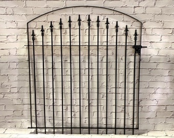 Custom Made 4' Tall x 4' Wide Wrought Iron All Spear Gate - Metal Yard Entry - Yard Lawn Enclosure Entrance - Secure Strong Deck Porch Gates