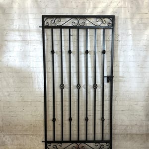 Decorative Metal Entrance Gate - Custom Handmade 72&quot;t x 36&quot;w Donovan Gateway - Wrought Iron Yard Entry - Ornamental Landscape Design